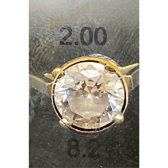 Two karat round CZ simulated diamond ring  size 6 - Picture 7 of 7